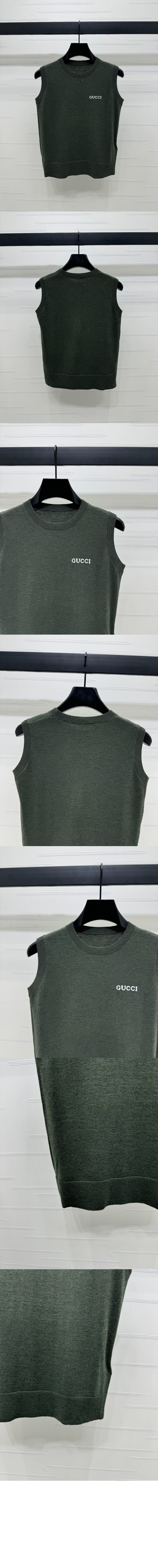 구찌 캐시미어 실크 슬리브리스 탑