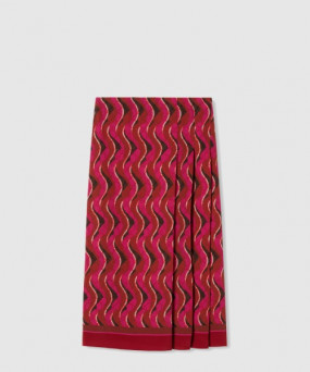 구찌 중간 길이 플로라 크레이프 스커트