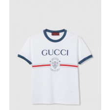 구찌 프린트 디테일의 코튼 저지 티셔츠