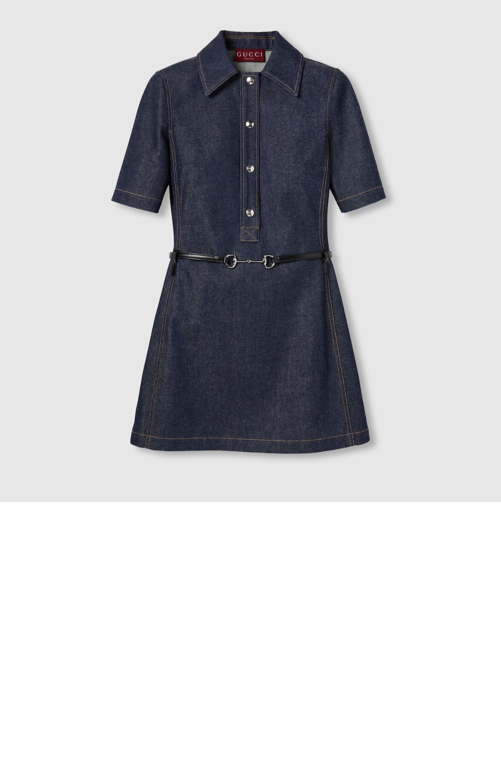 구찌 홀스빗 데님 미니 드레스