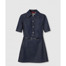 구찌 홀스빗 데님 미니 드레스