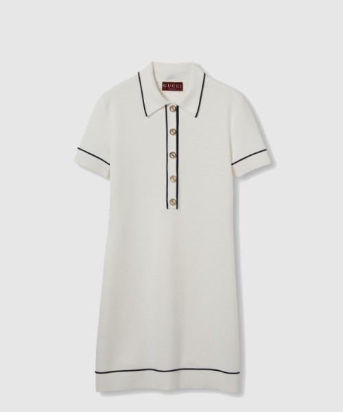 구찌 파인 울 폴로 드레스