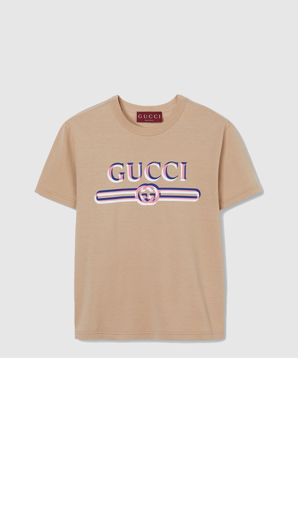 구찌 프린트 코튼 저지 티셔츠