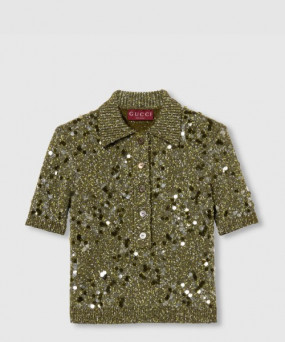 구찌 비스코스 트위드 블렌드 폴로 셔츠