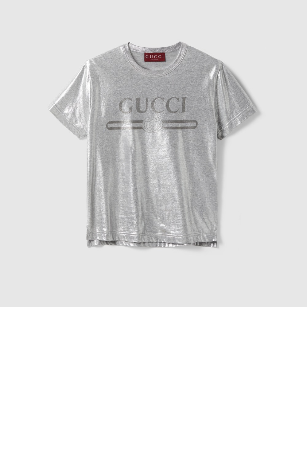 구찌 프린트 라미네이트 코튼 티셔츠