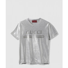 구찌 프린트 라미네이트 코튼 티셔츠