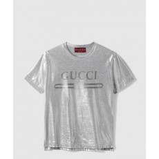 구찌 프린트 라미네이트 코튼 티셔츠