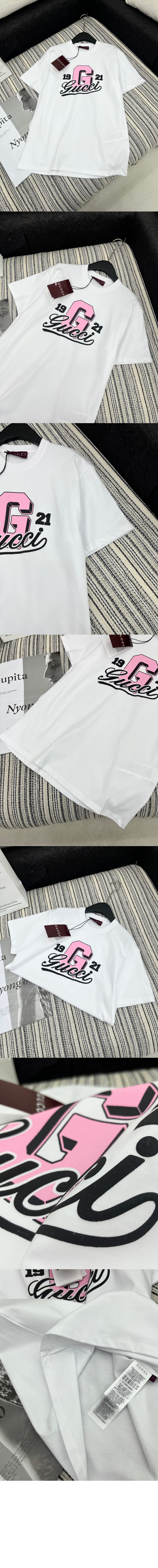 구찌 로고 프린트 반팔 티셔츠