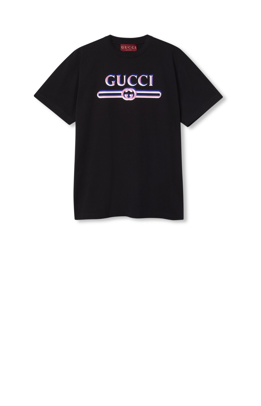 구찌 프린트 코튼 저지 티셔츠