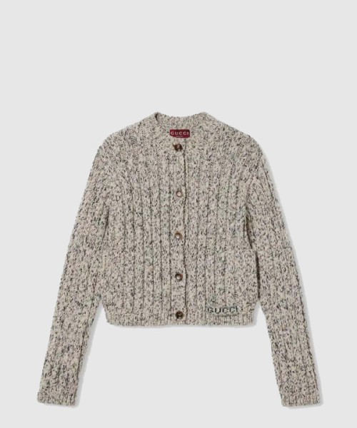 구찌 두꺼운 골지 울 가디건