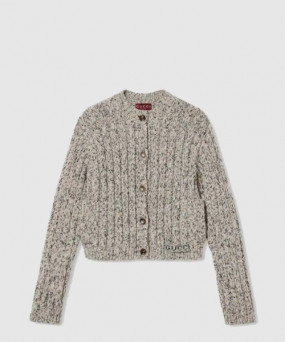 구찌 두꺼운 골지 울 가디건