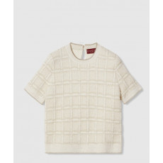 구찌 울 및 라메 체크 자카드 탑