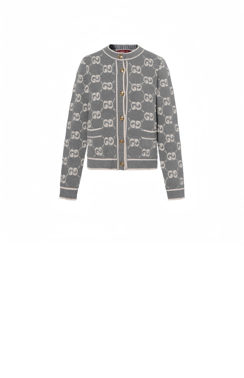 구찌 GG 울 부클레 자카드 가디건