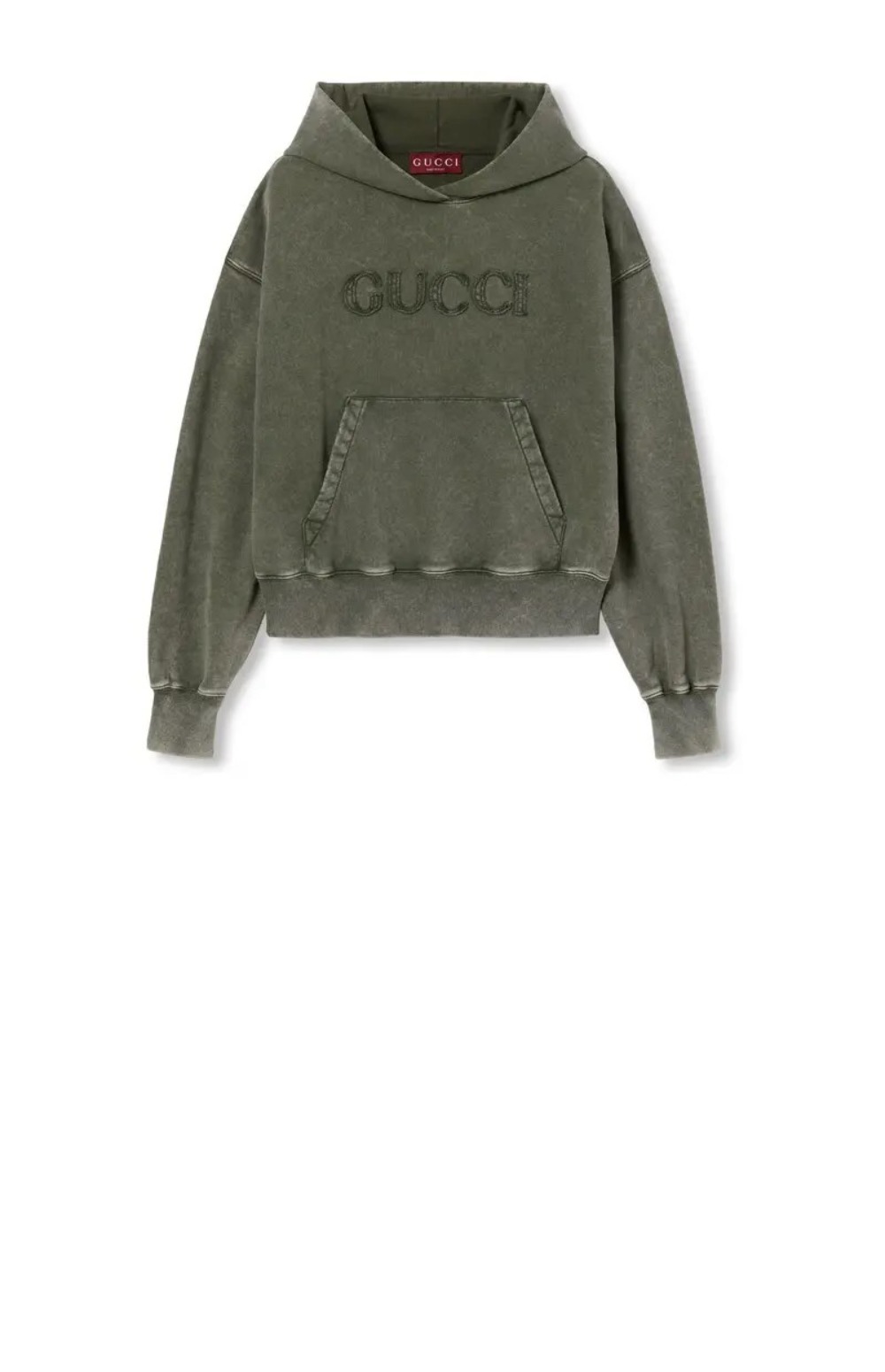 구찌 자수 코튼 저지 후드 스웨트셔츠