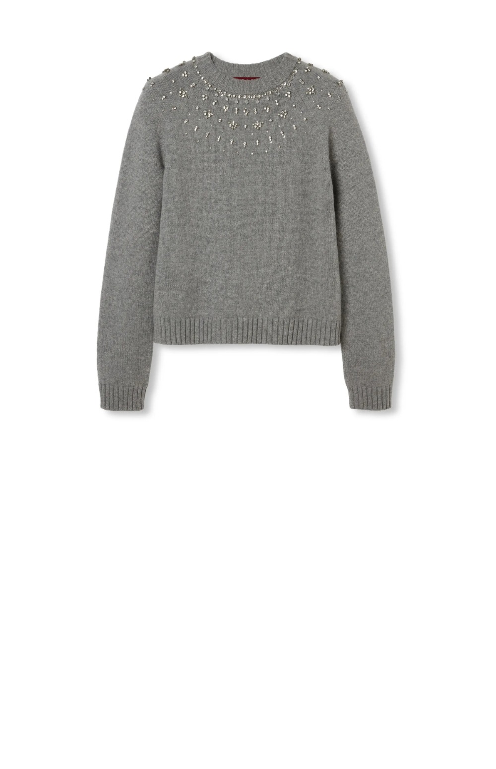 구찌 크리스탈 장식 울 캐시미어 혼합 스웨터