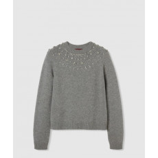 구찌 크리스탈 장식 울 캐시미어 혼합 스웨터