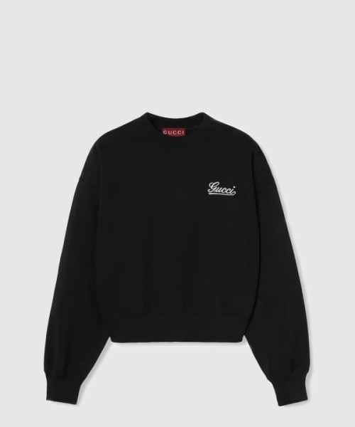 구찌 자수 코튼 저지 스웨트셔츠