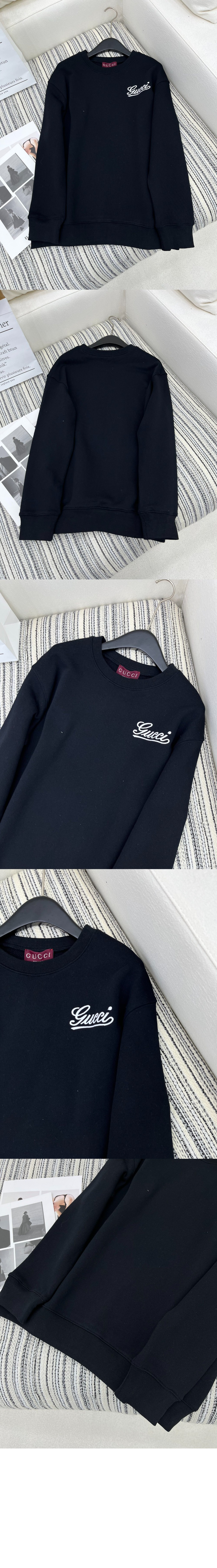 구찌 자수 코튼 저지 스웨트셔츠