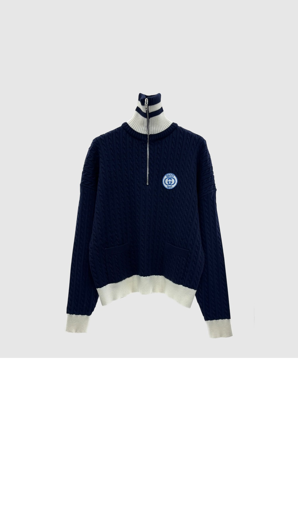 구찌 로고 프린트 면 톱