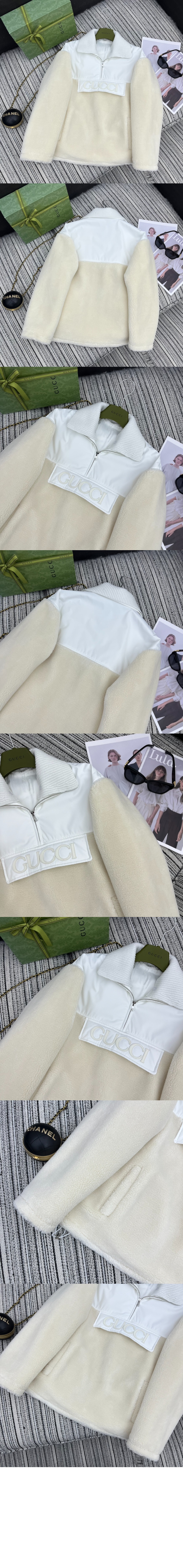 구찌 울 블렌드 플리스 지퍼 재킷