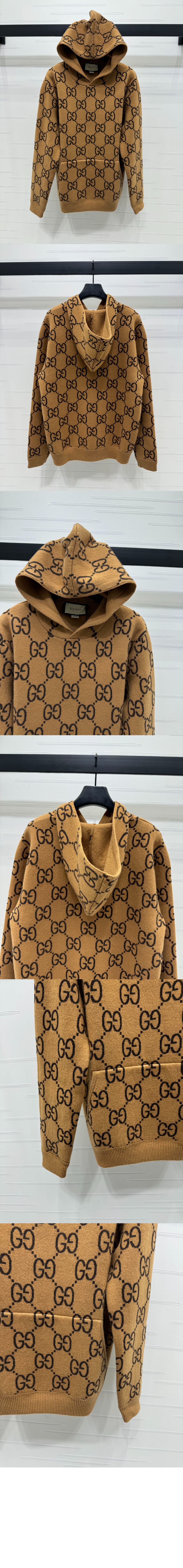 구찌 코튼 저지 후드 스웨트셔츠