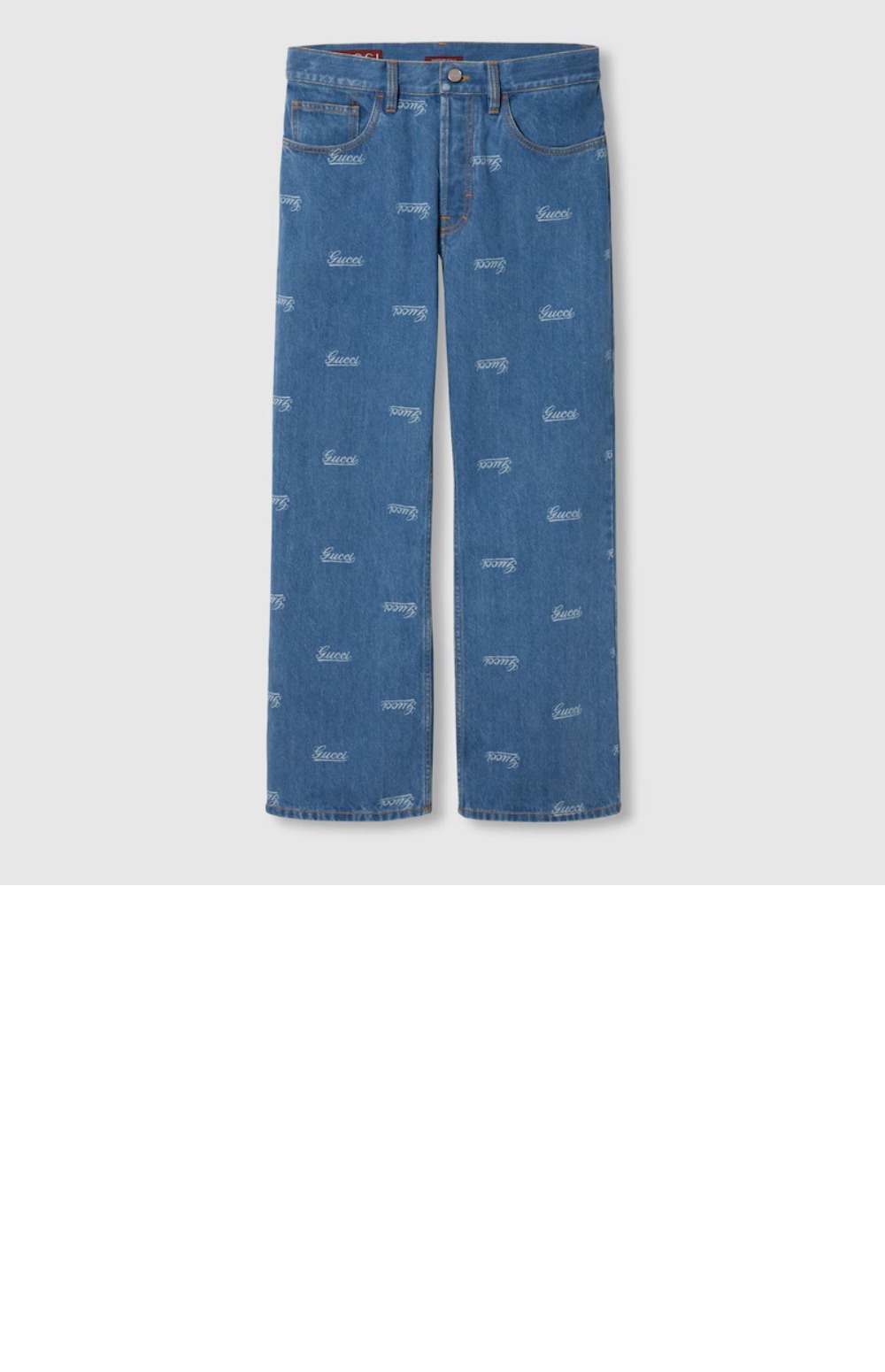 구찌 로우 웨이스트 크롭 데님 팬츠