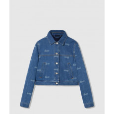 구찌 레이저 디테일의 데님 재킷