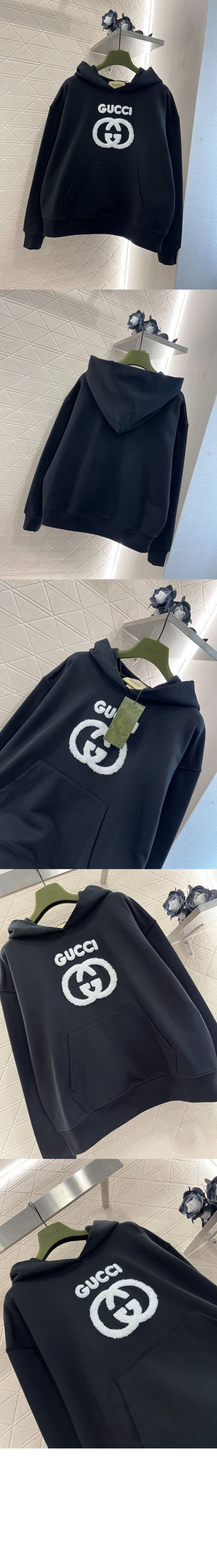 구찌 자수 코튼 저지 스웨트셔츠