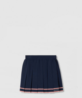 구찌 스트라이프 트리밍 플리츠 스커트