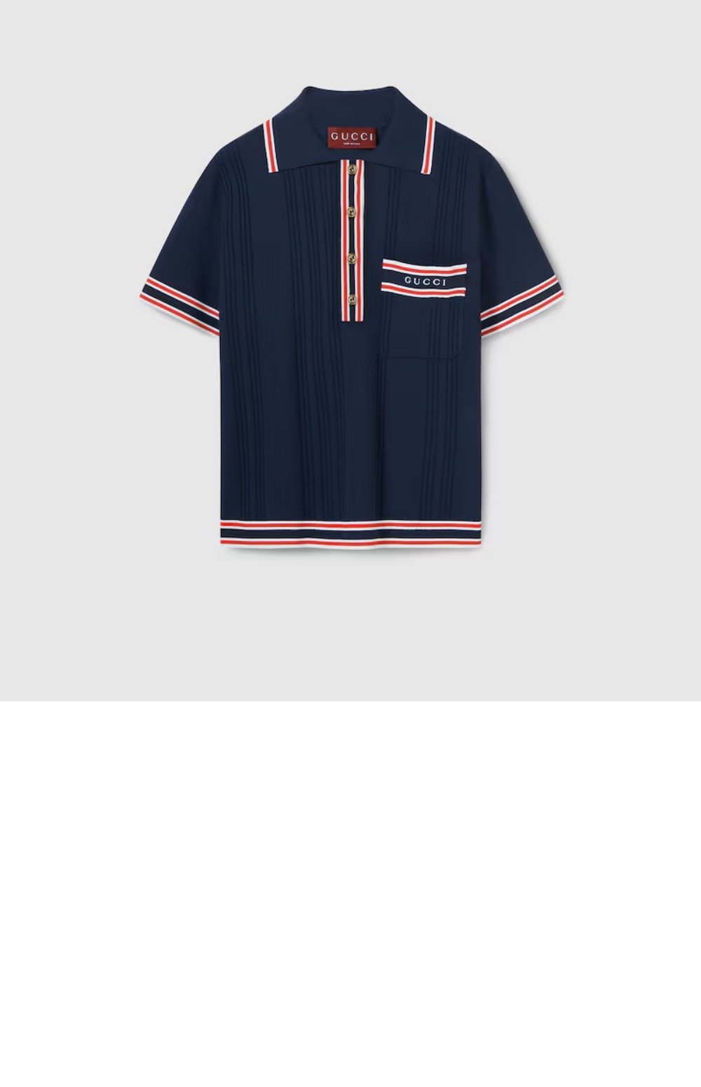 구찌 스트라이프 트리밍 폴로 탑