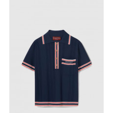 구찌 스트라이프 트리밍 폴로 탑