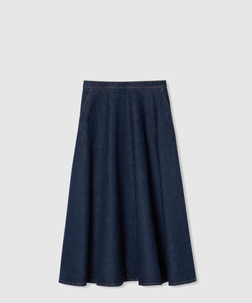 구찌 코튼 롱 데님 스커트
