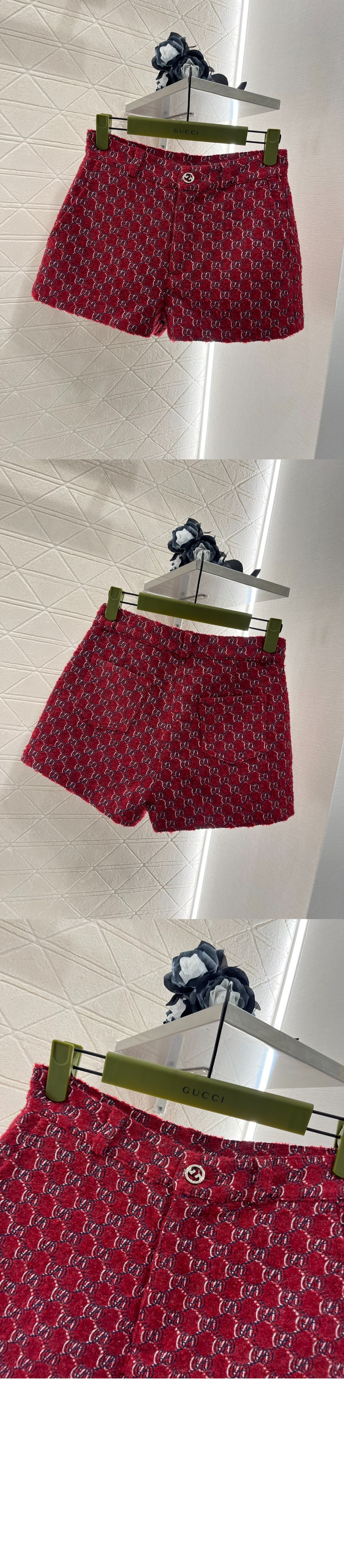 구찌 GG 미드라이즈 부클레 쇼츠