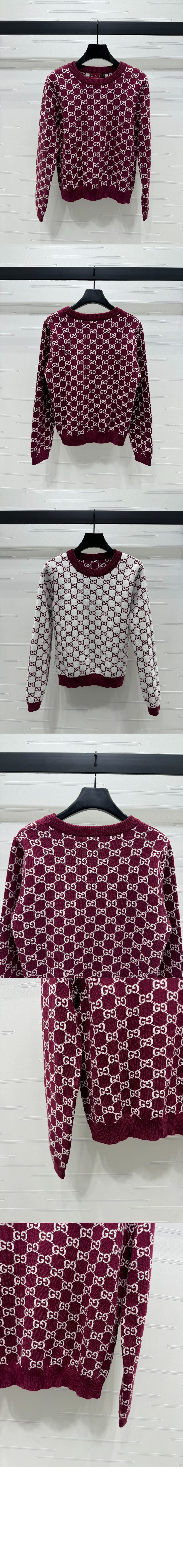 구찌 프린트 니트 톱