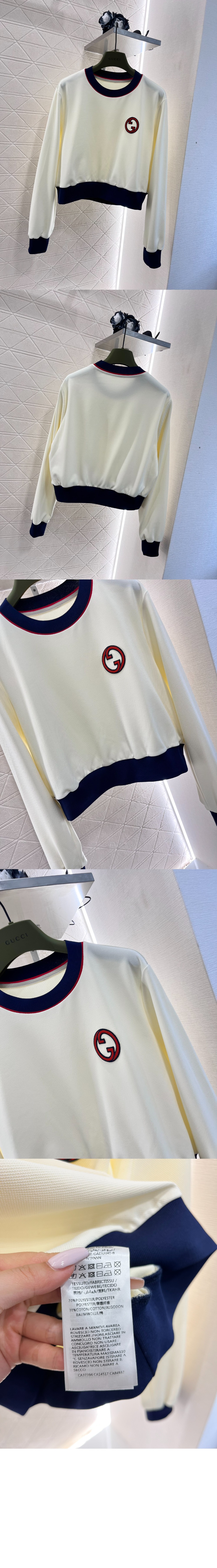 구찌 플라워 코튼 톱