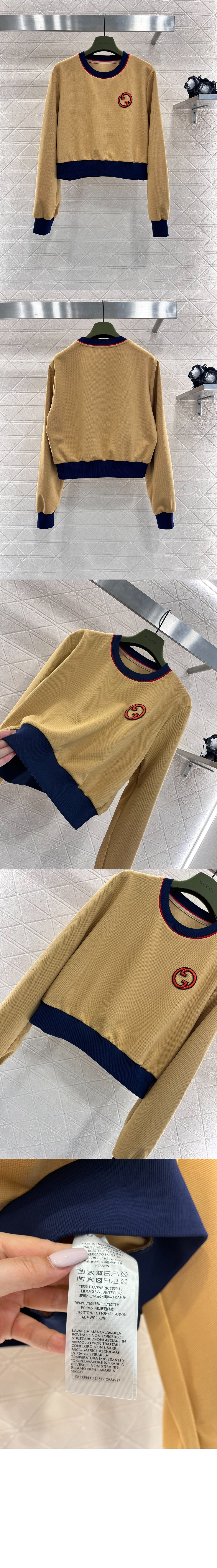 구찌 플라워 코튼 톱