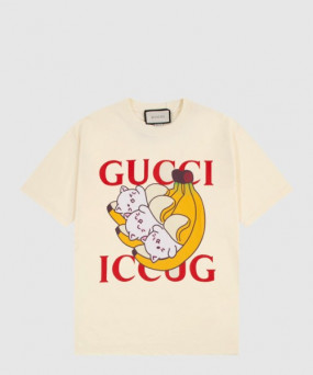 구찌 프린트 면 티셔츠