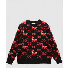 구찌 프린트 니트 톱