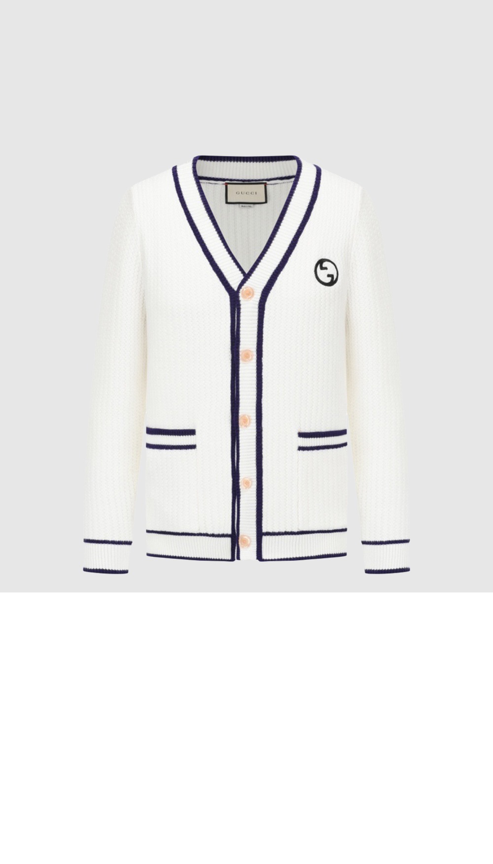 구찌 로고 자수 웨빙 니트 가디건