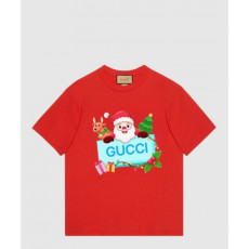 구찌 프린트 면 티셔츠