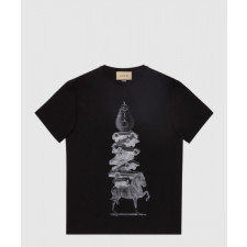 구찌 프린트 면 티셔츠