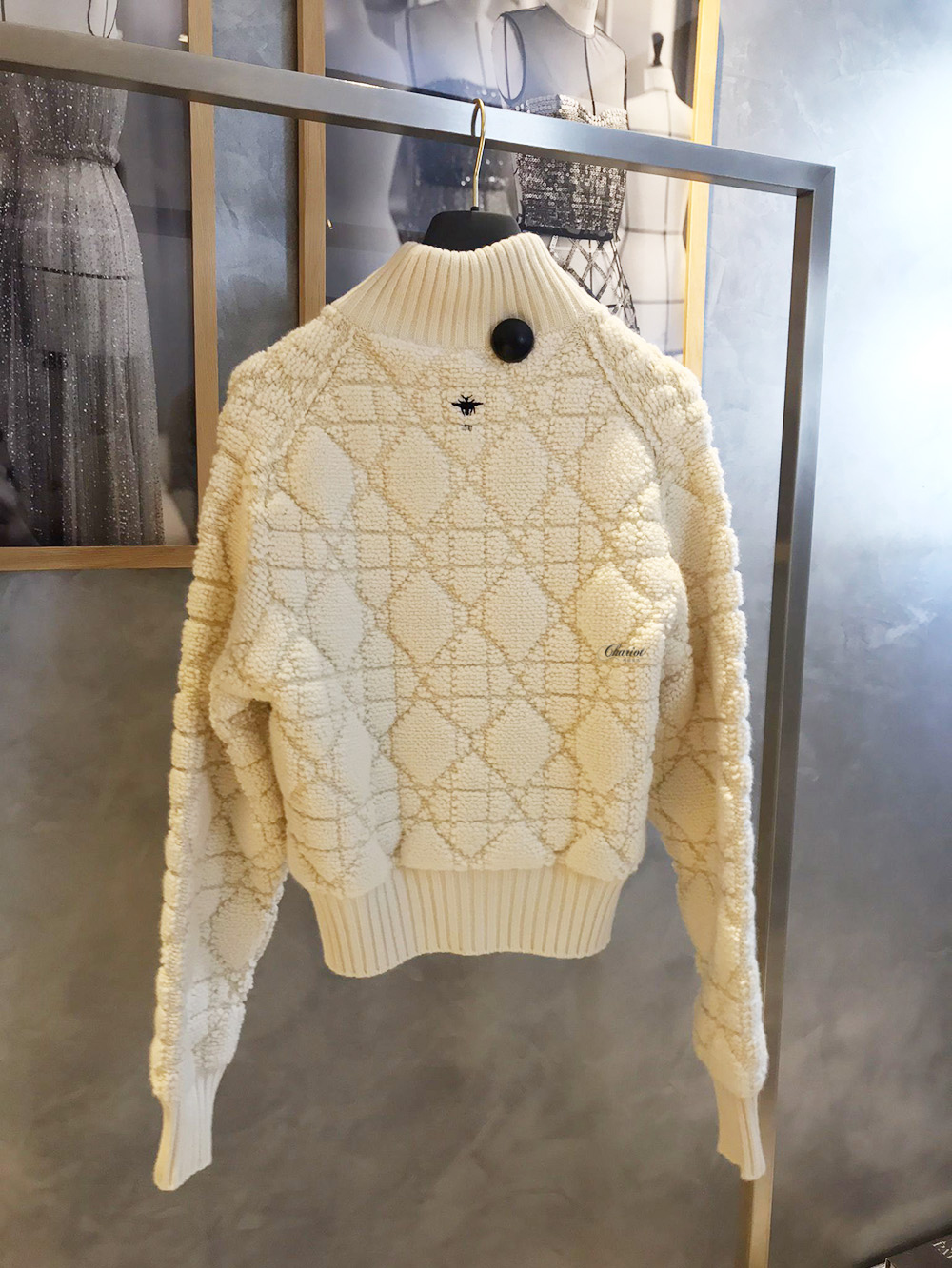 디올 매크로까나쥬 지퍼 가디건