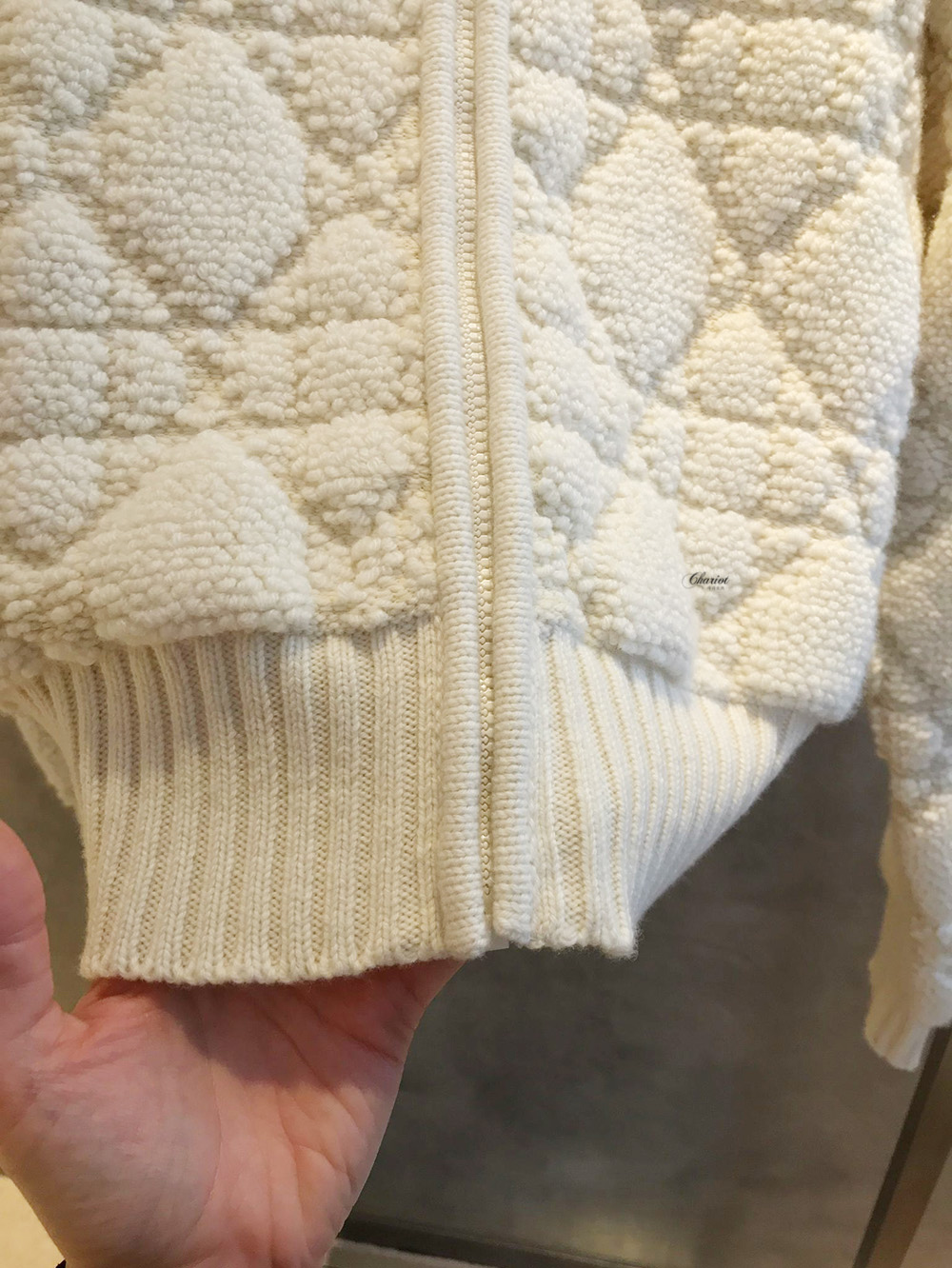 디올 매크로까나쥬 지퍼 가디건