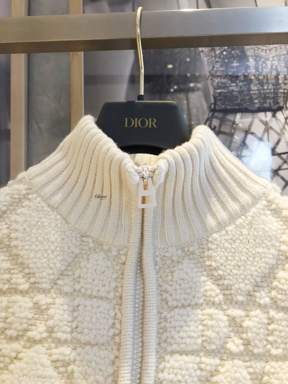 디올 매크로까나쥬 지퍼 가디건