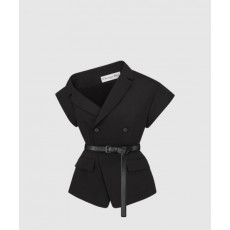 디올 벨트 언발란스 반소매 재킷