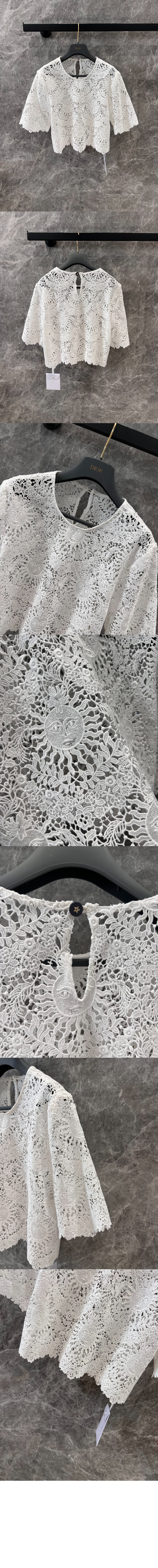 디올 크롭 반소매 탑