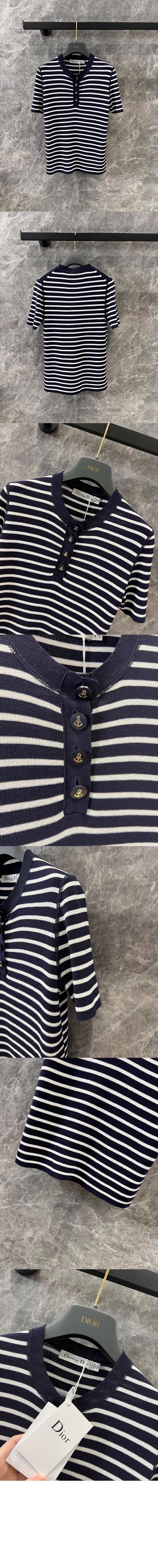 디올 마리니에르 반소매 탑