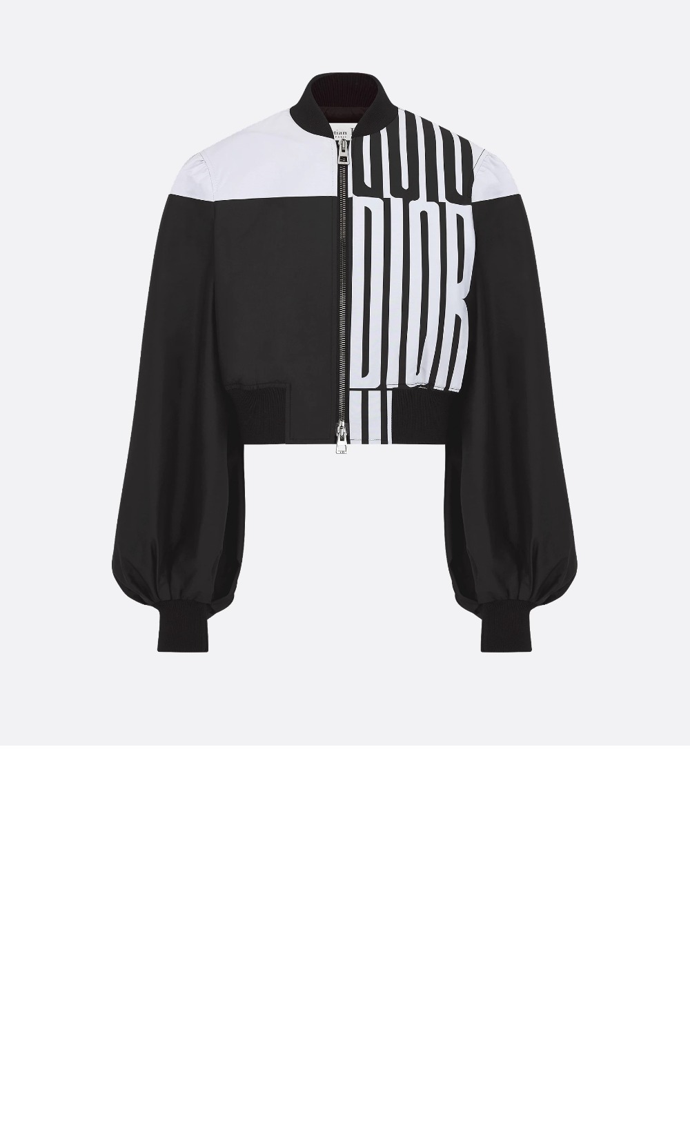 디올 비숍 슬리브 크롭 봄버 재킷