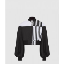 디올 비숍 슬리브 크롭 봄버 재킷