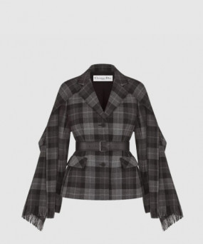 디올 벨트 재킷 탈착식 스카프